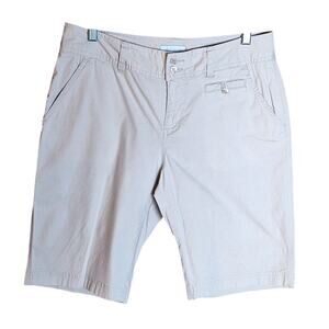 Columbia Women 10 Beige Cotton Stretch "All Season" Walking Shorts, Inseam 10.5"